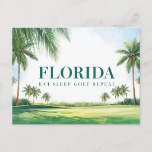 Golf Florida mit Ball auf Grün  Postkarte
