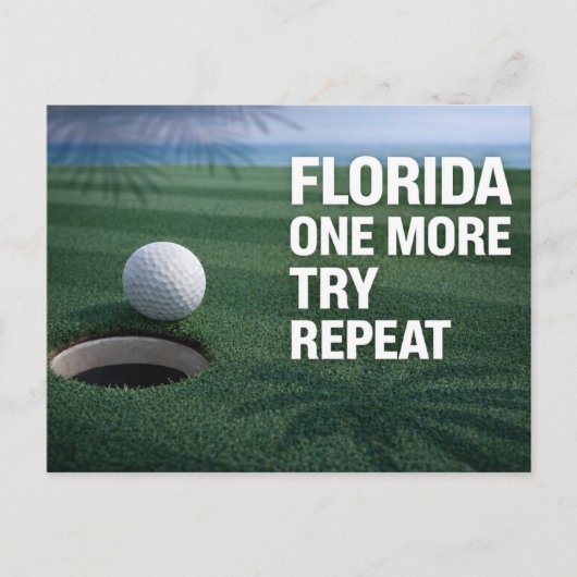 Golf Florida mit Ball auf Grün Postkarte (Vorderseite)