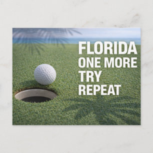 Golf Florida mit Ball auf Grün  Postkarte