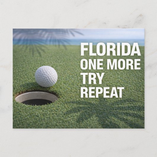 Golf Florida mit Ball auf Grün Postkarte (Vorderseite)
