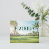 Golf Florida mit Ball auf Grün Postkarte (Stehend Vorderseite)