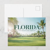 Golf Florida mit Ball auf Grün Postkarte (Vorne/Hinten)