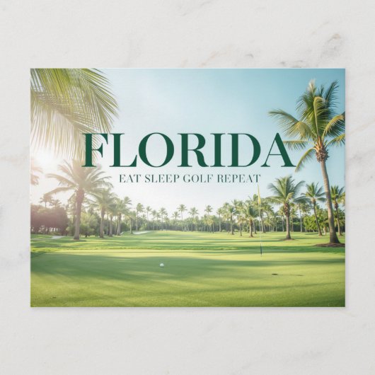 Golf Florida mit Ball auf Grün Postkarte (Vorderseite)