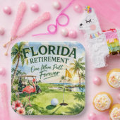 Golf Florida mit Flamingo-Motiv Pappteller (Party)