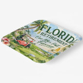 Golf Florida mit Flamingo-Motiv Pappteller (Gewinkelt)