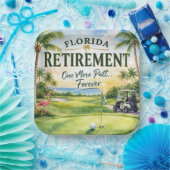 Golf Florida mit Flamingo-Motiv Pappteller (Party)