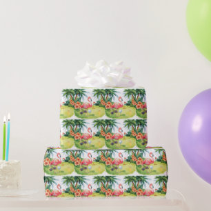 Golf Florida mit Flamingo-Ruhestand Geschenkpapier