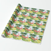 Golf Florida mit Flamingo-Ruhestand Geschenkpapier (Ungerollt)