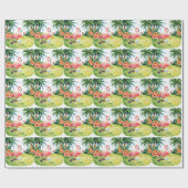 Golf Florida mit Flamingo-Ruhestand Geschenkpapier (Flach)