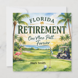 Golf Florida mit Flamingo-Ruhestand-Thema Einladung