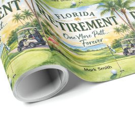 Golf Florida mit Flamingo-Ruhestand-Thema Geschenkpapier