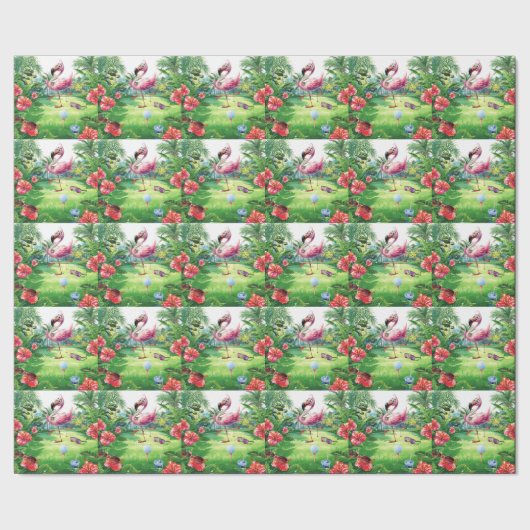Golf Florida mit Flamingo-Ruhestand-Thema Geschenkpapier (Saum)