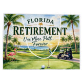 Golf Florida mit Flamingo-Ruhestand-Thema Große Geschenktüte (Rückseite)
