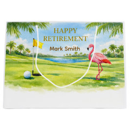Golf Florida mit Flamingo-Ruhestand-Thema Große Geschenktüte