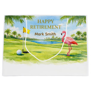 Golf Florida mit Flamingo-Ruhestand-Thema Große Geschenktüte