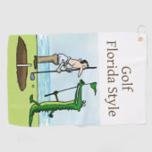 Golf Florida Style mit Alligator Caddie Golfhandtuch (Horizontal)