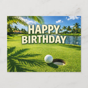 Golf Florida Thema Alles Gute zum Geburtstag  Postkarte