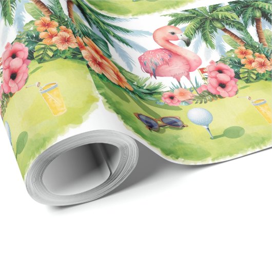 Golf Florida - Thema Flamingo-Ruhestand Geschenkpapier (Rolleneckpunkt)