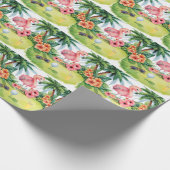 Golf Florida - Thema Flamingo-Ruhestand Geschenkpapier (Ecke)