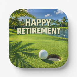 Golf Florida Thema Glücklicher Ruhestand Pappteller