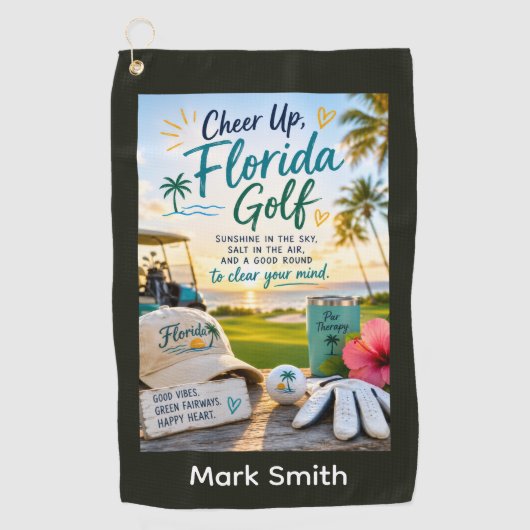 Golf Florida Thema Golfhandtuch (Vorderseite)