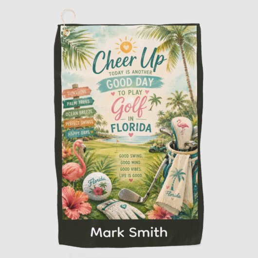 Golf Florida Thema Golfhandtuch (Vorderseite)