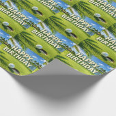 Golf Florida Thema Happy Birthday  Geschenkpapier (Ecke)