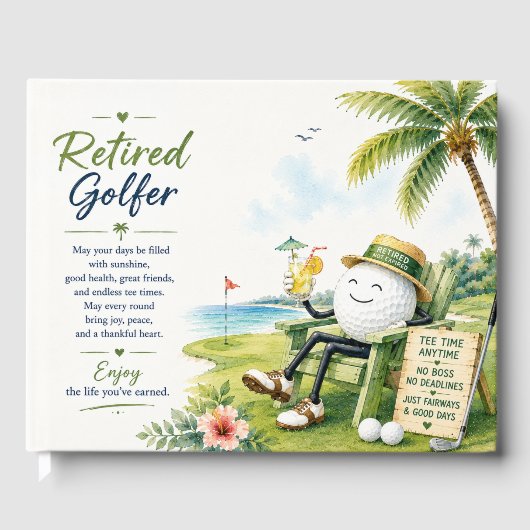 Golf Florida Thema mit Ball auf Grün Gästebuch (Vorderseite)