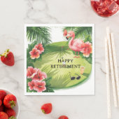 Golf Florida Thema mit Flamingo auf Grün Serviette (Beispiel)