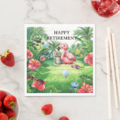 Golf Florida Thema mit Flamingo auf Grün Serviette (Beispiel)