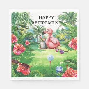 Golf Florida Thema mit Flamingo auf Grün Serviette