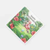 Golf Florida Thema mit Flamingo auf Grün Serviette (Ecke)