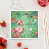 Golf Florida Thema mit Flamingo auf Grün Serviette (Beispiel)