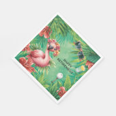Golf Florida Thema mit Flamingo auf Grün Serviette (Ecke)