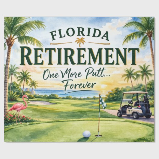 Golf Florida Thema mit Flamingo-Ruhestand Geschenkpapier (Flach)