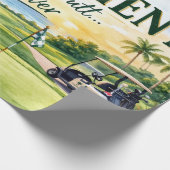 Golf Florida Thema mit Flamingo-Ruhestand Geschenkpapier (Ecke)
