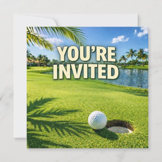 Golf Florida Thema “Sie sind eingeladen” Einladung (Vorderseite)