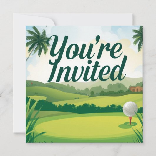 Golf Florida Thema “Sie sind eingeladen” Einladung (Vorderseite)