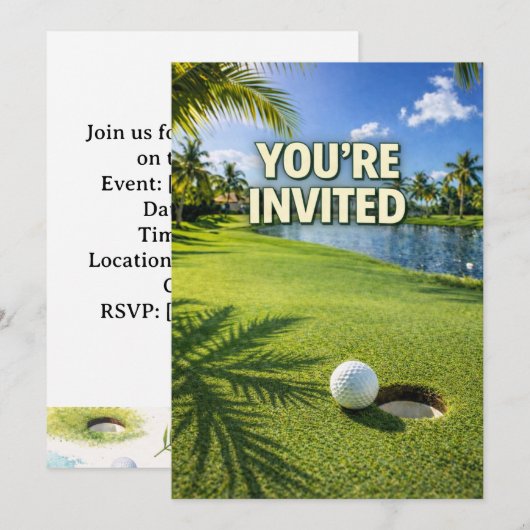 Golf Florida Thema - Sie sind eingeladen Einladung (Vorne/Hinten)