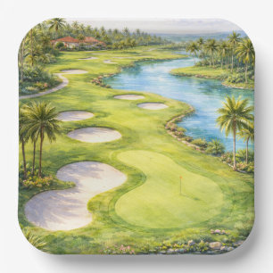 Golf Florida Themen-Golfplatz Pappteller