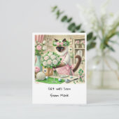 Golf Florist BALD BEKOMMEN FÜR Katzenliebhaber Postkarte (Stehend Vorderseite)