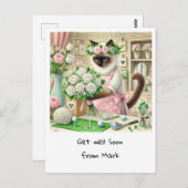 Golf Florist BALD BEKOMMEN FÜR Katzenliebhaber Postkarte (Vorne/Hinten)