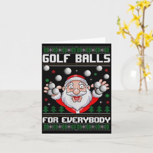 Golf For Everybody Santa Ugly Christmas Golfing Karte (Gelbe Blume)