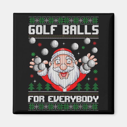 Golf For Everybody Santa Ugly Christmas Golfing Magnet (Vorne)