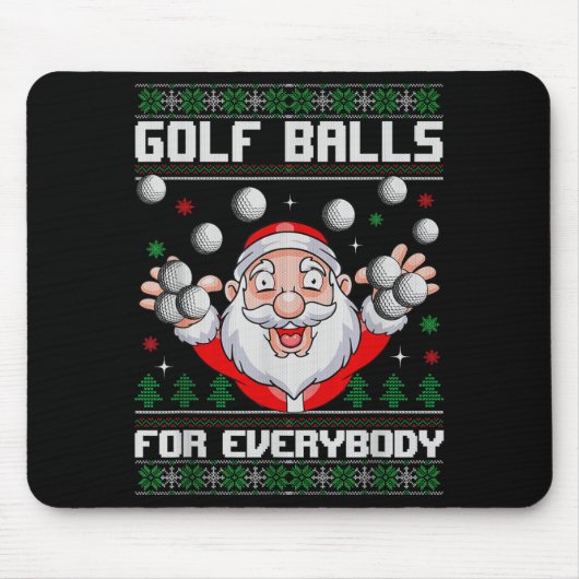 Golf For Everybody Santa Ugly Christmas Golfing Mousepad (Vorne)