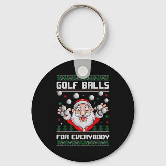 Golf For Everybody Santa Ugly Christmas Golfing  Schlüsselanhänger (Vorderseite)