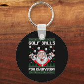 Golf For Everybody Santa Ugly Christmas Golfing  Schlüsselanhänger (Vorderseite)