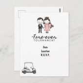 Golf FORE EVER Golf Hochzeit Rette das Datum Golfe Postkarte (Vorne/Hinten)