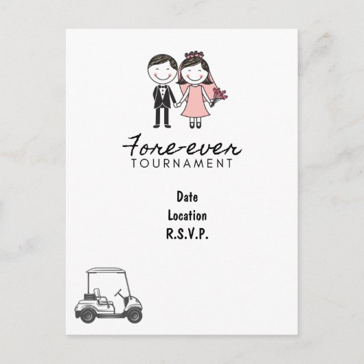 Golf FORE EVER Golf Hochzeit Rette das Datum Golfe Postkarte (Vorderseite)