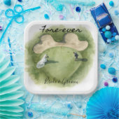 Golf Fore Ever with Bride and Groom Wedding  Pappteller (Party)